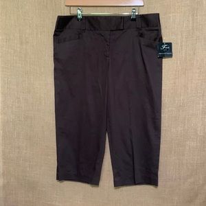 Women's NWT Apostrophe Fiona Brown Low Rise Stretch Capri Pants Size: 12